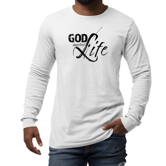 Mens Long Sleeve Graphic T-Shirt - God Inspired Life Black