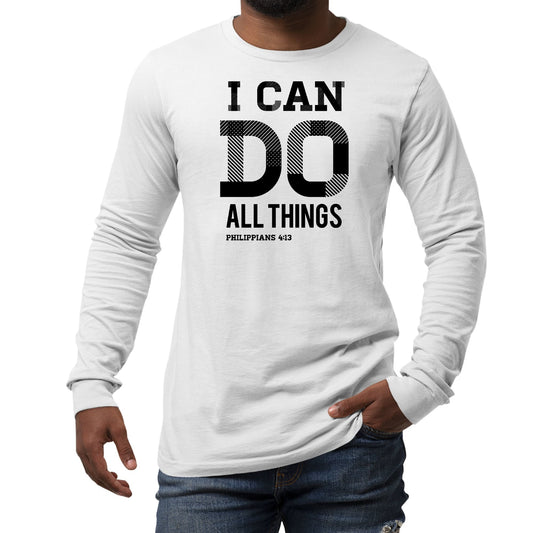 Mens Long Sleeve Graphic T-shirt - i Can Do All Things Philippians 4: