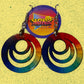 A pair of colorful Multi color circle earrings by K B N K.