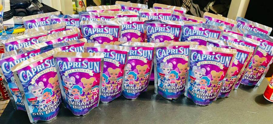 One Dozen Kustom *Filled*Capri Sun Any Theme. Any Occasion